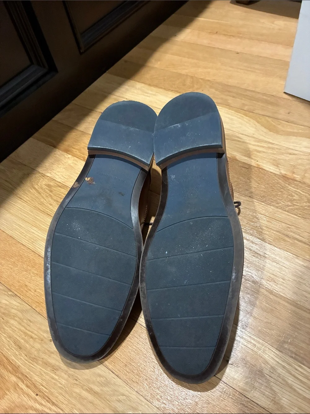Vince Camuto Tan Leather Derby Shoes with Dark Laces